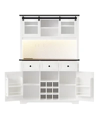Streamdale 71" Farmhouse Pantry Cabinet with Storage and Power Outlets