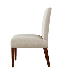 Simplie Fun Fabric Accent Chair Set of 2 with Round Wood Table, Decorative Slipper Chair Vanity Chair for Bedroom Home Office, Corner Side Chair