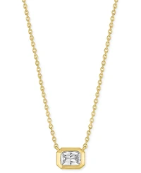 Forever Grown Diamonds Lab-Grown Emerald-Cut Diamond Bezel Necklace (1/3 ct. t.w.) in 10k Yellow Gold