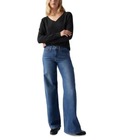 Womens 318 Shaping Stellar Stretch Wide Leg Jeans 24 26w