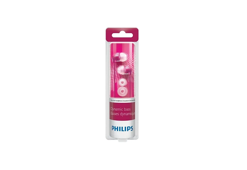 Philips Pink Wired Headphones - Compact Design, Clear Sound, Lightweight, Comfortable Fit, Tangle-Resistant Cable, 3.5mm Jack