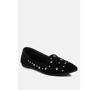 Olesia Stud Emebllished Ballet Flats