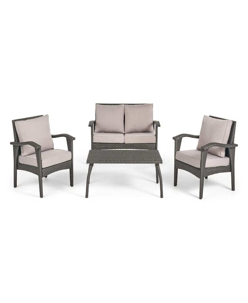 Simplie Fun Honolulu 4Pc Pe Wicker Set (Kd