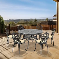 Streamdale 7-Piece Cast Aluminum Patio Set w/ Cushions