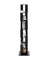 Streamdale Furniture 6 tier Rotating Bookshelf, Floor Rack Simple Bookcase with Acrylic plate Student Multi-Function Creative Bookshelf for Living Roo