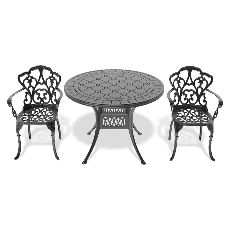 Streamdale 3-Piece Cast Aluminum Patio Set with Cushions