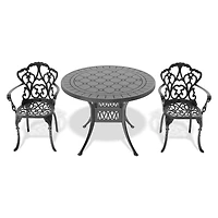 Streamdale 3-Piece Cast Aluminum Patio Set with Cushions