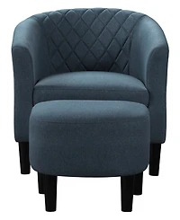 Convenience Concepts 27.75" Polyester Roosevelt Accent Chair with Ottoman
