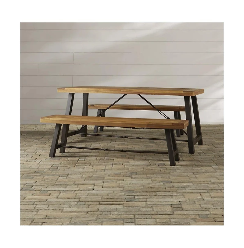 Streamdale Catriona 3 Piece Wood Outdoor Dining Set