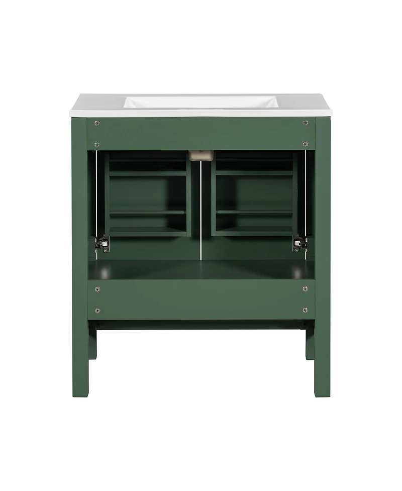 Streamdale 30" Green Bathroom Vanity with Sink and Storage
