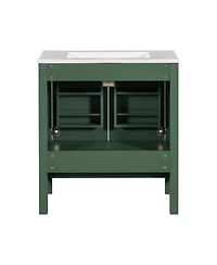 Streamdale 30" Green Bathroom Vanity with Sink and Storage