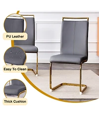 Simplie Fun Table and chair set, rock plate table top, gold metal table legs, stable and beautiful