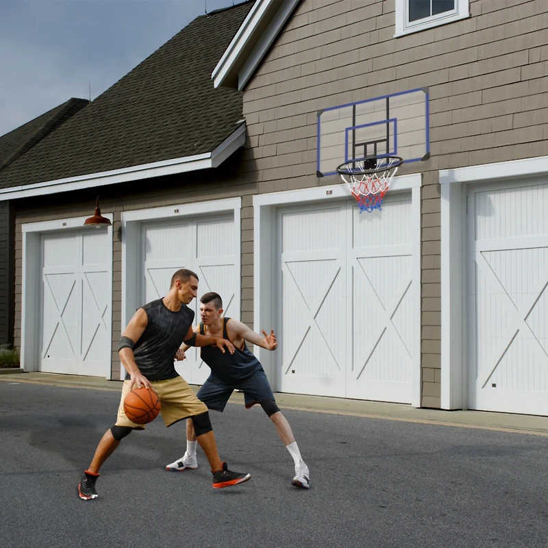 Streamdale Wall-Mount Basketball Hoop, Shatterproof Back, Folding Hoop