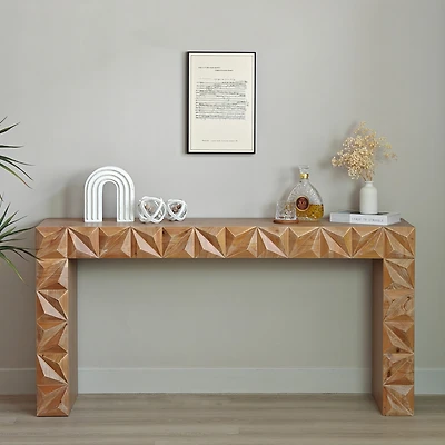 Modern Geometric Wooden Console Table