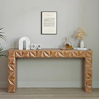 Modern Geometric Wooden Console Table