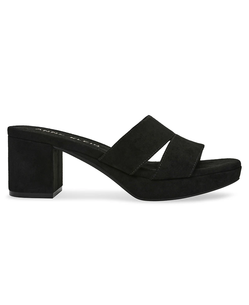 Anne Klein Women's Palmer Slip On Block Heel Dress Sandals