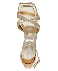 Anne Klein Women's Joss Square Toe Ankle Strap Dress Sandals
