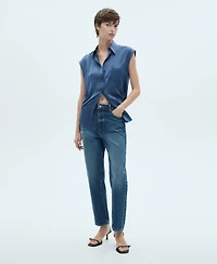 Mango Women's Satin Bow Shirt