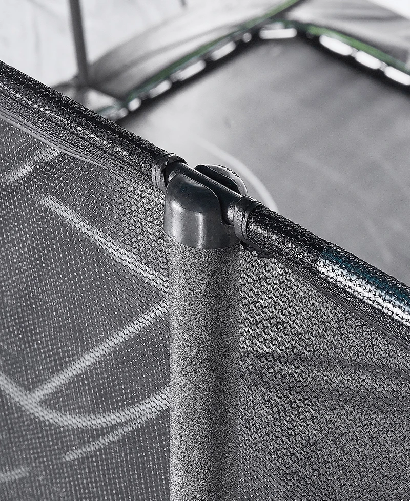 JumpKing 10' x 15' Rectangle Trampoline includes 2 Basketball Hoops with Breakaway Rim and Ladder