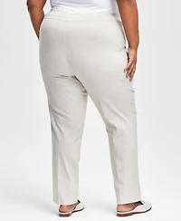 Jm Collection Plus & Petite Plus Size Tummy Control Pull-On Slim-Leg Pants, Exclusively at Macy's