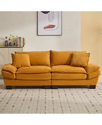 Streamdale Furniture Corduroy Sofa Sleeper Couch Loveseat Sofa with Pillows Comfy Upholstered Deep Seat Sofa for Bedroom, Living Room, Apartment, Offi