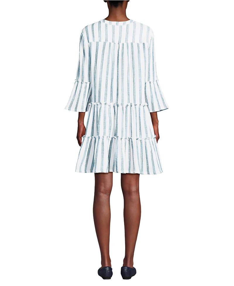 Lands' End Women's Gauze Tiered Dress