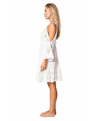 La Moda Clothing Women's Lace Open Shoulder Dress
