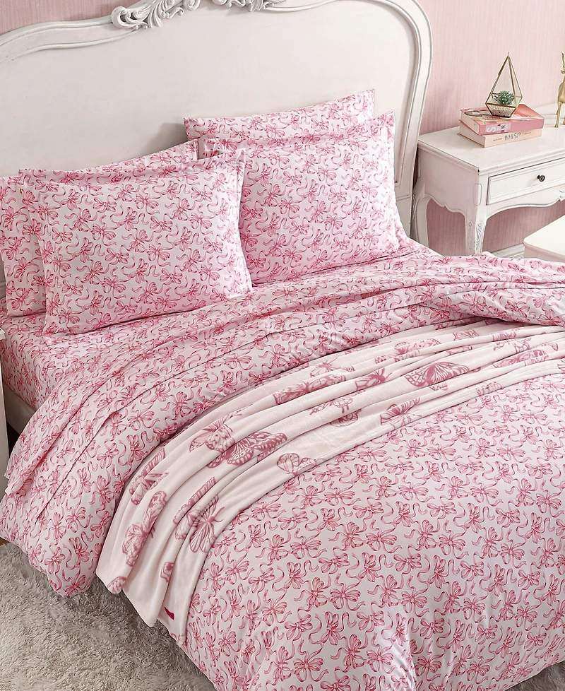 Betsey Johnson Ballet Bows Reversible 3-Pc. Duvet Cover Set, King