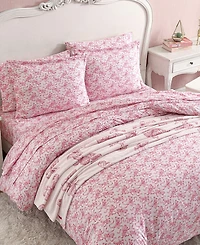 Betsey Johnson Ballet Bows Reversible 3-Pc. Duvet Cover Set, King