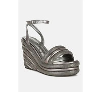 My Bliss Rhinestone Studded Wedge Sandals