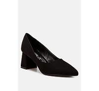 London Rag Malai Block Heel Pumps