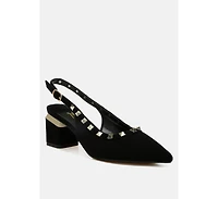 Ameya Stud Emebllished Microfiber Sandals Women