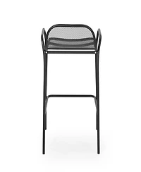 Streamdale Modern Matte Black Iron Barstools With Mesh Seating (Set Of 2)