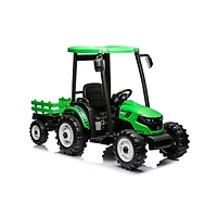 Streamdale Electric Pedal Tractor with Loader, Digger, and Trailer (Green)