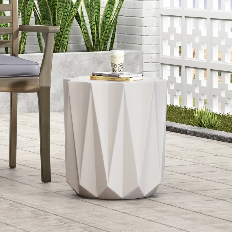 Streamdale Geometric Concrete Side Table Durable, Eye-Catching