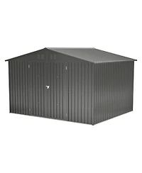 10X8 Ft Outdoor Storage Shed, All Weather Metal Sheds with Lockable Doors, Tool Shed for Garden, Patio, Backyard, Lawn, Black