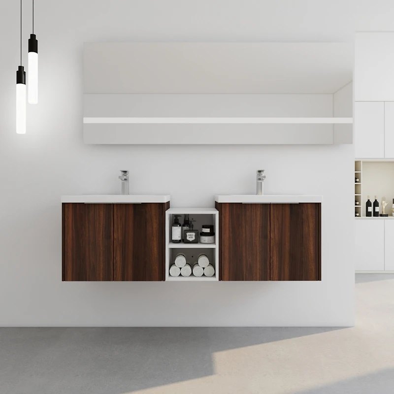 Eco-Friendly 60" Bathroom Vanity with Soft-Close Doors and Ample Storage