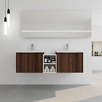 Eco-Friendly 60" Bathroom Vanity with Soft-Close Doors and Ample Storage