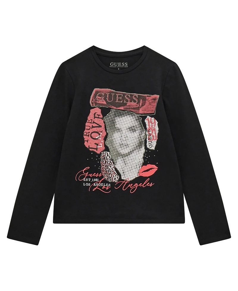 Guess Big Girls Long Sleeve Graphic T-Shirt