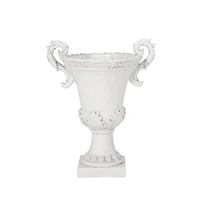Streamdale Elegant Roman Faux-Stone Planter With Botanical Accents