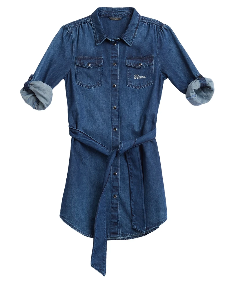 Guess Big Girls Long Sleeve Denim Dress