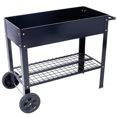Streamdale Elevated Metal Planter Mobile, Ergonomic, Black