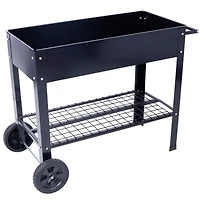 Streamdale Elevated Metal Planter Mobile, Ergonomic, Black