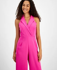 julia jordan Women's Notched-Collar Jumpsuit