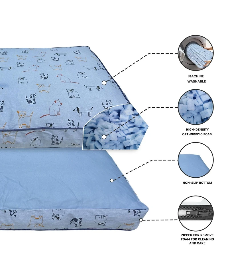 Paws and Decor Taupe Plaid Dog Bed, Plush & Durable Pet Bed for Dogs