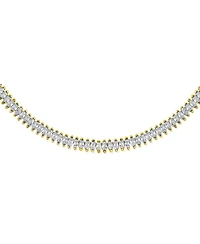 Bling Jewelry Art Deco Style Holiday Day Party Clear White Cubic Zirconia Marquise Formal Statement Tennis Necklace Prom Gold Plated