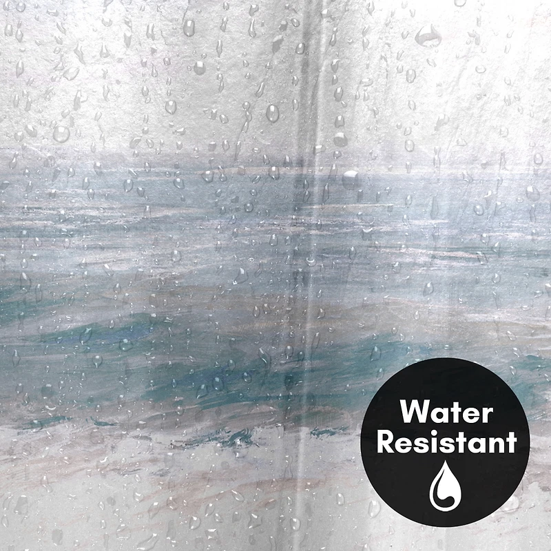 71x74 Shower Curtain - Coastal Seaside Design - Warm Waves by Pi Creative Art