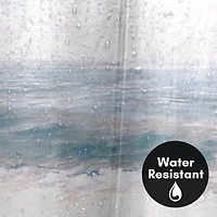 71x74 Shower Curtain - Coastal Seaside Design - Warm Waves by Pi Creative Art