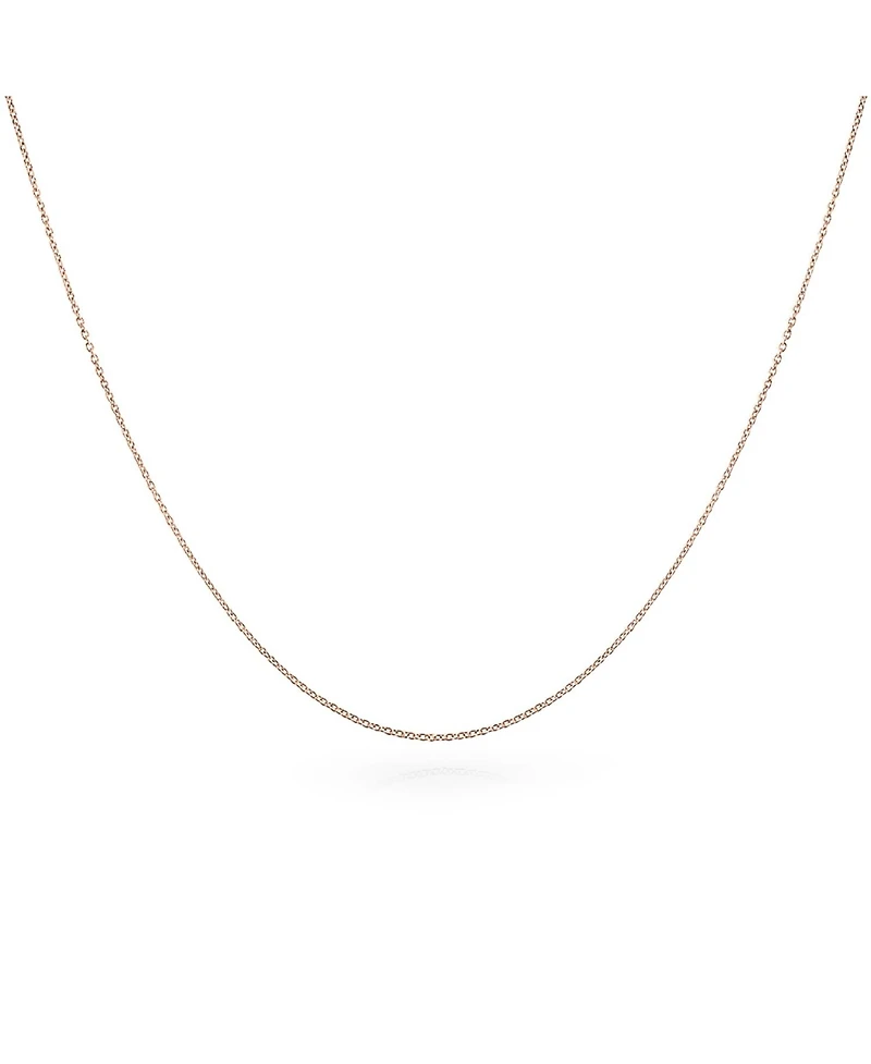 Bling Jewelry Rose Gold Plated .925 Sterling Silver Cuban Cable Link Chain Necklace for Women - 1mm Thin, Nickel-Free 18 Inch