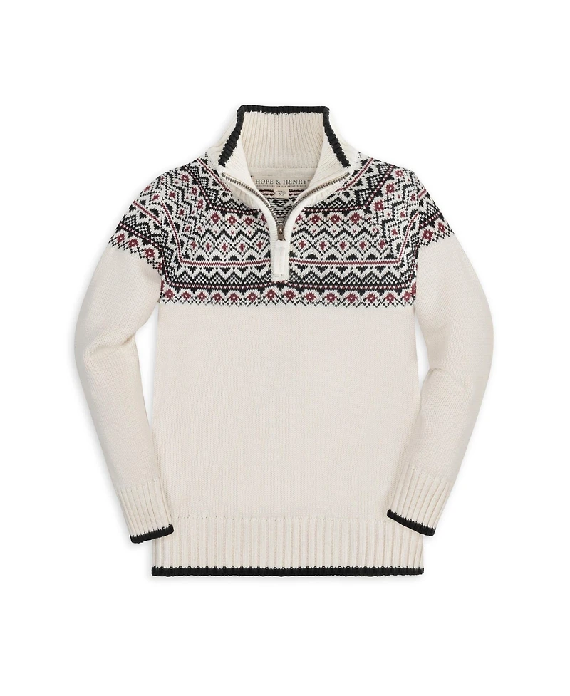 Hope & Henry Baby Boys Long Sleeve Half Zip Raglan Ski Sweater